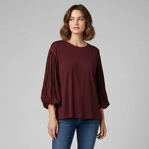 Aritzia Babaton Women's Blouse Top Burgundy Drapey business casual office